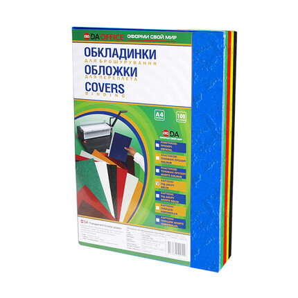 Обкладинки для брошурування картонні D&A А4, 230г/м2, 100 шт/уп. (1220101020100)